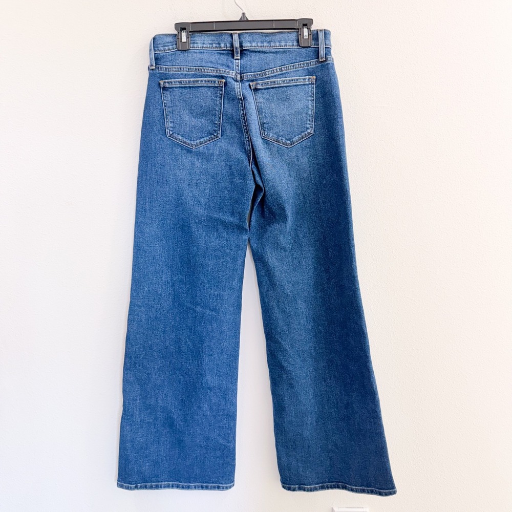 Joe's Low Rise Wide Leg Lou Lou Jeans Dark Medium Wash Denim in Amore 29 - Picture 6 of 8